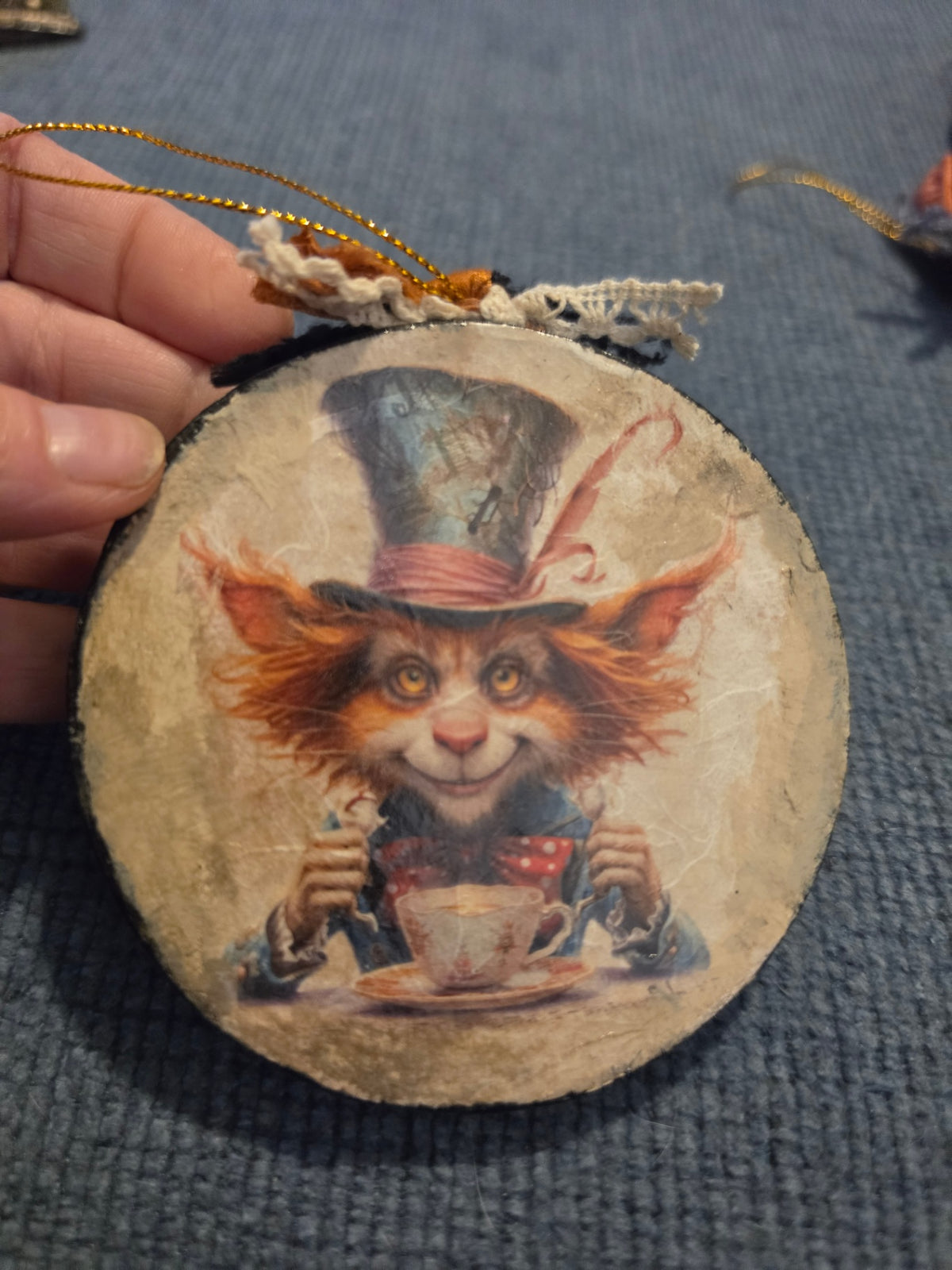 Cat teacup ornament
