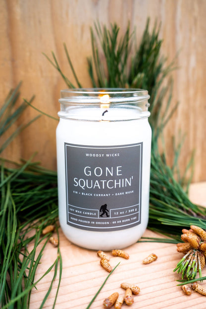 Bigfoot Gone Squatchin' Candle - Soy Wax - Sasquatch