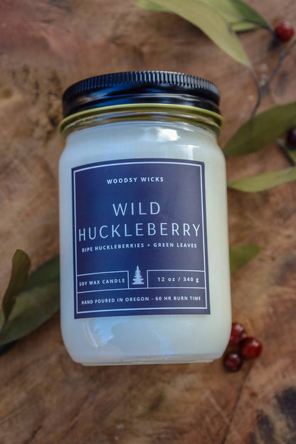 Wild Huckleberry Soy Wax Candle - Non-toxic- Hand Poured