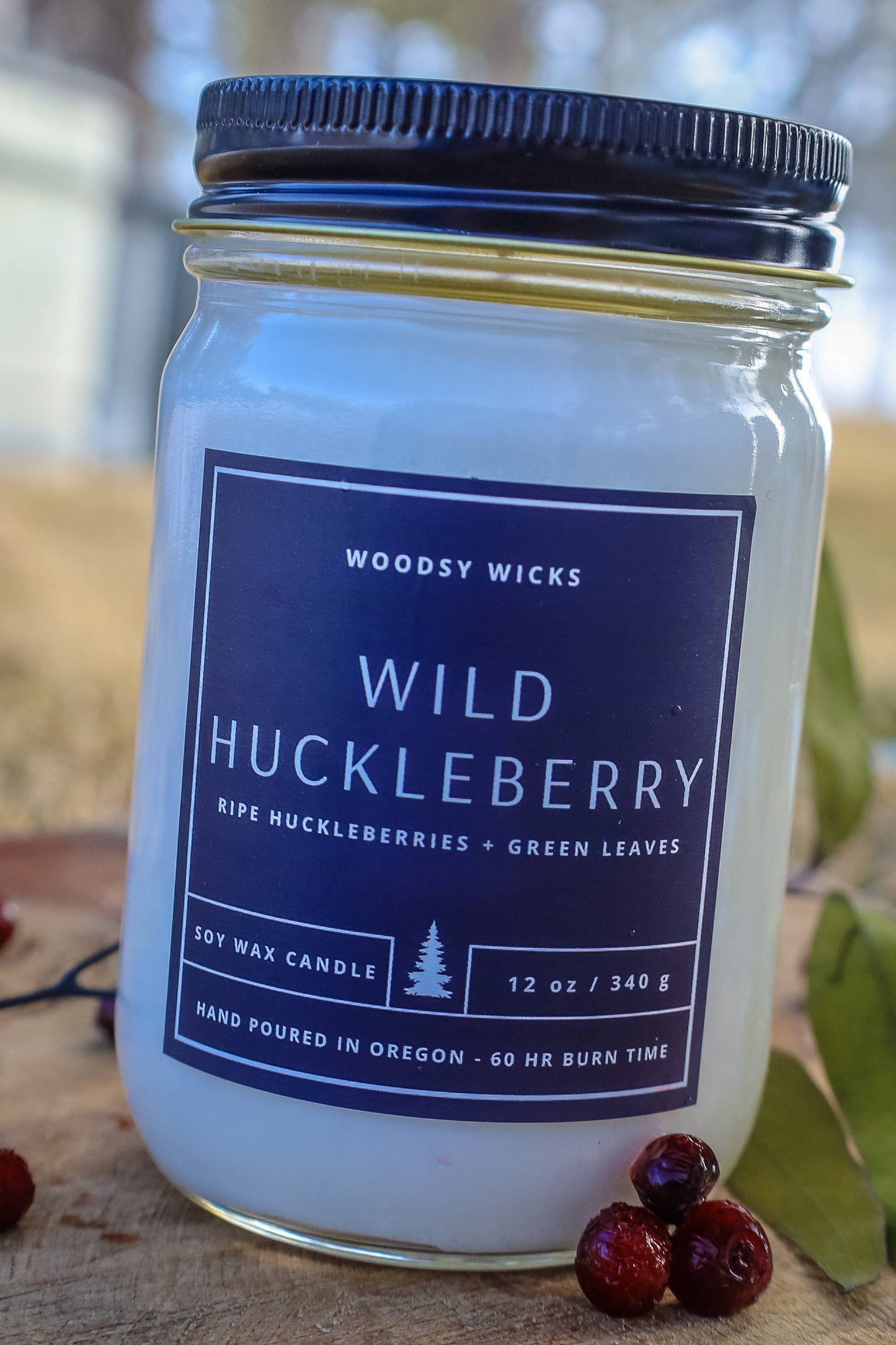 Wild Huckleberry Soy Wax Candle - Non-toxic- Hand Poured