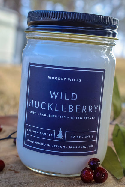 Wild Huckleberry Soy Wax Candle - Non-toxic- Hand Poured