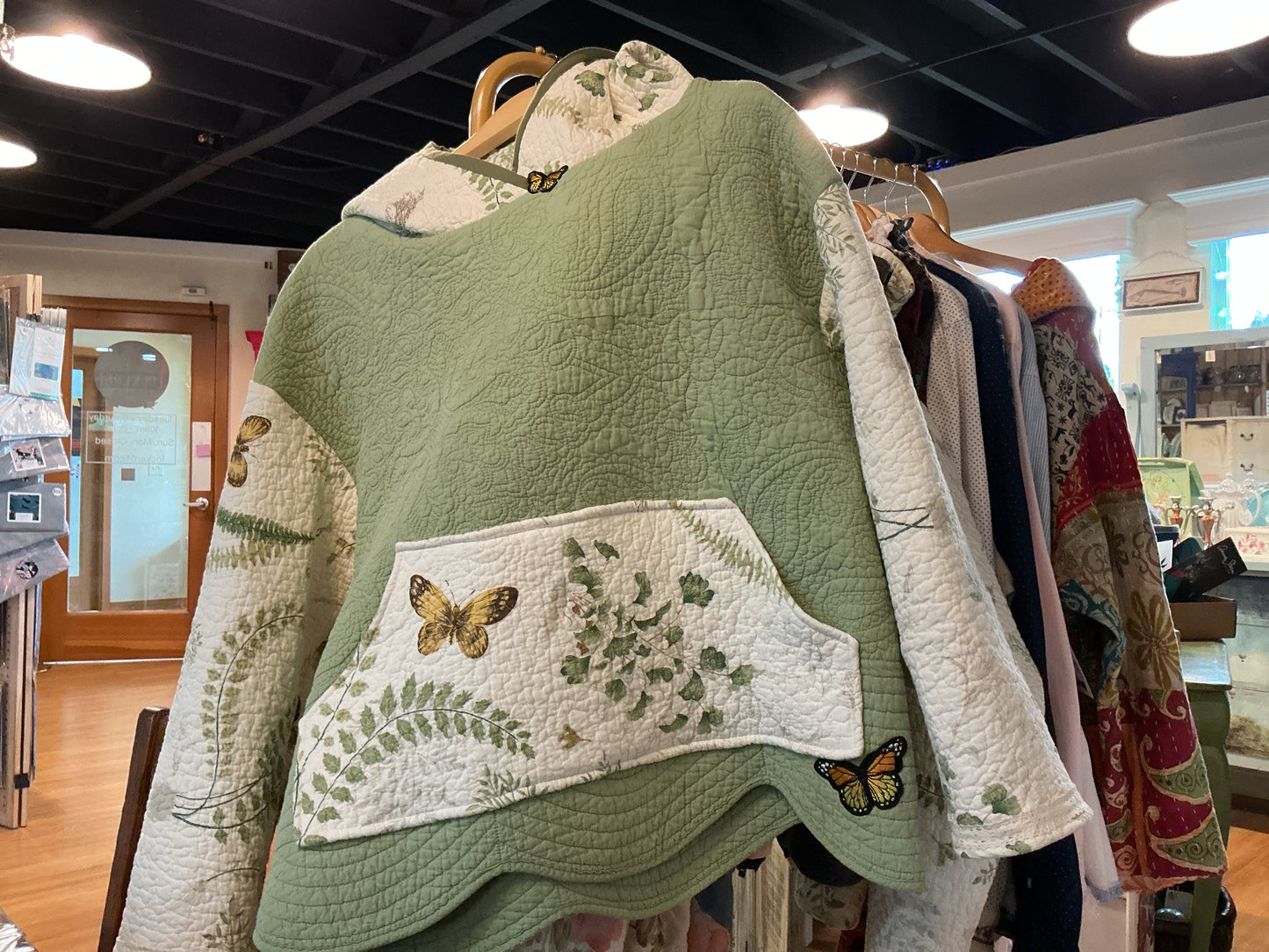 Quilted hoodie - sage