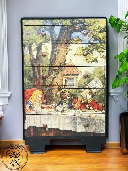 Alice in Wonderland - 23x33 Large A1 Size Decoupage Paper - Three Yellow Goats