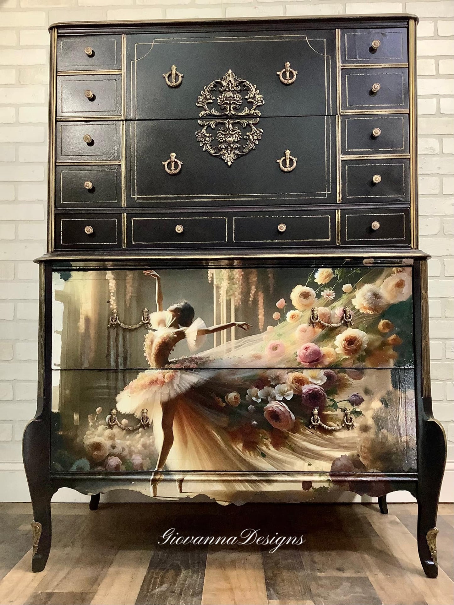 Ballet in Bloom - 23.4" x 33.1" A1 Size Decoupage Paper - Mint by Michelle