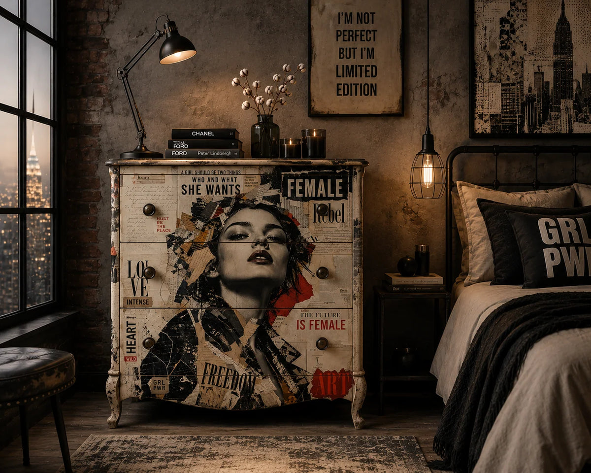 Rebel Heart - 23.4" x 33.1" A1 Size Decoupage Paper - Mint by Michelle