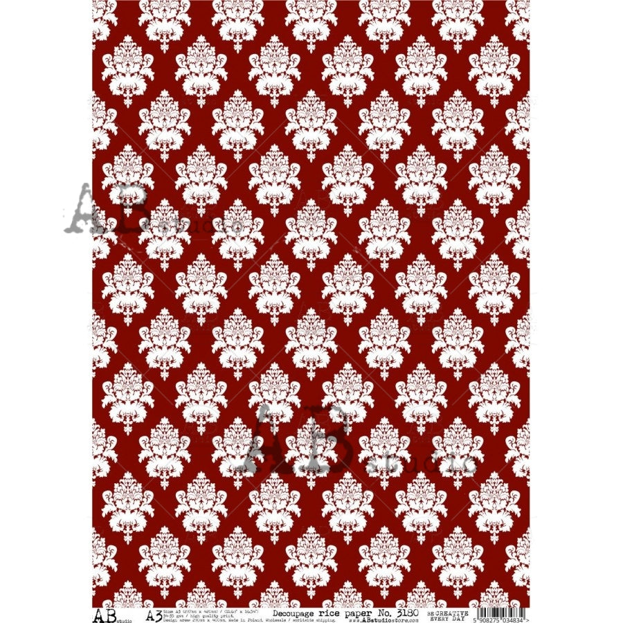 A3 Crimson Damask (AB Studio No3180)