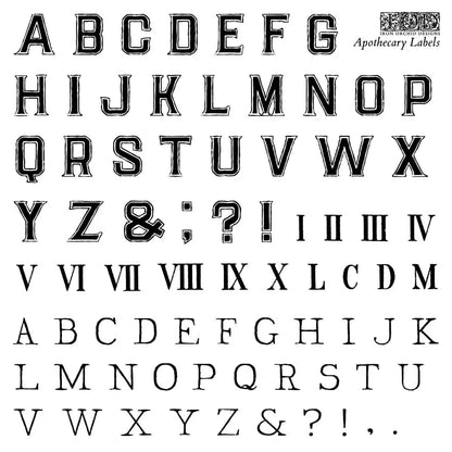 Apothecary Labels 6x6 IOD Stamp (4 Sheets + Envelopes)
