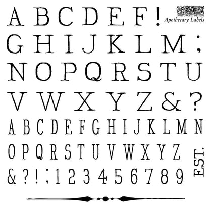 Apothecary Labels 6x6 IOD Stamp (4 Sheets + Envelopes)