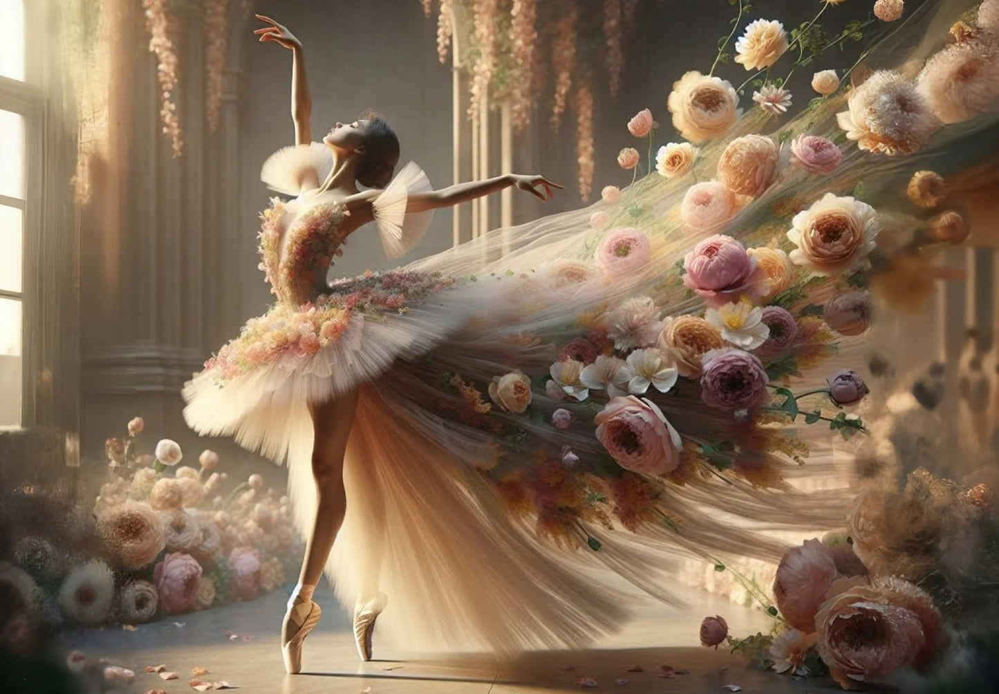 Ballet in Bloom - 11.7" x 16.5" A3 Size Decoupage Paper - Mint by Michelle