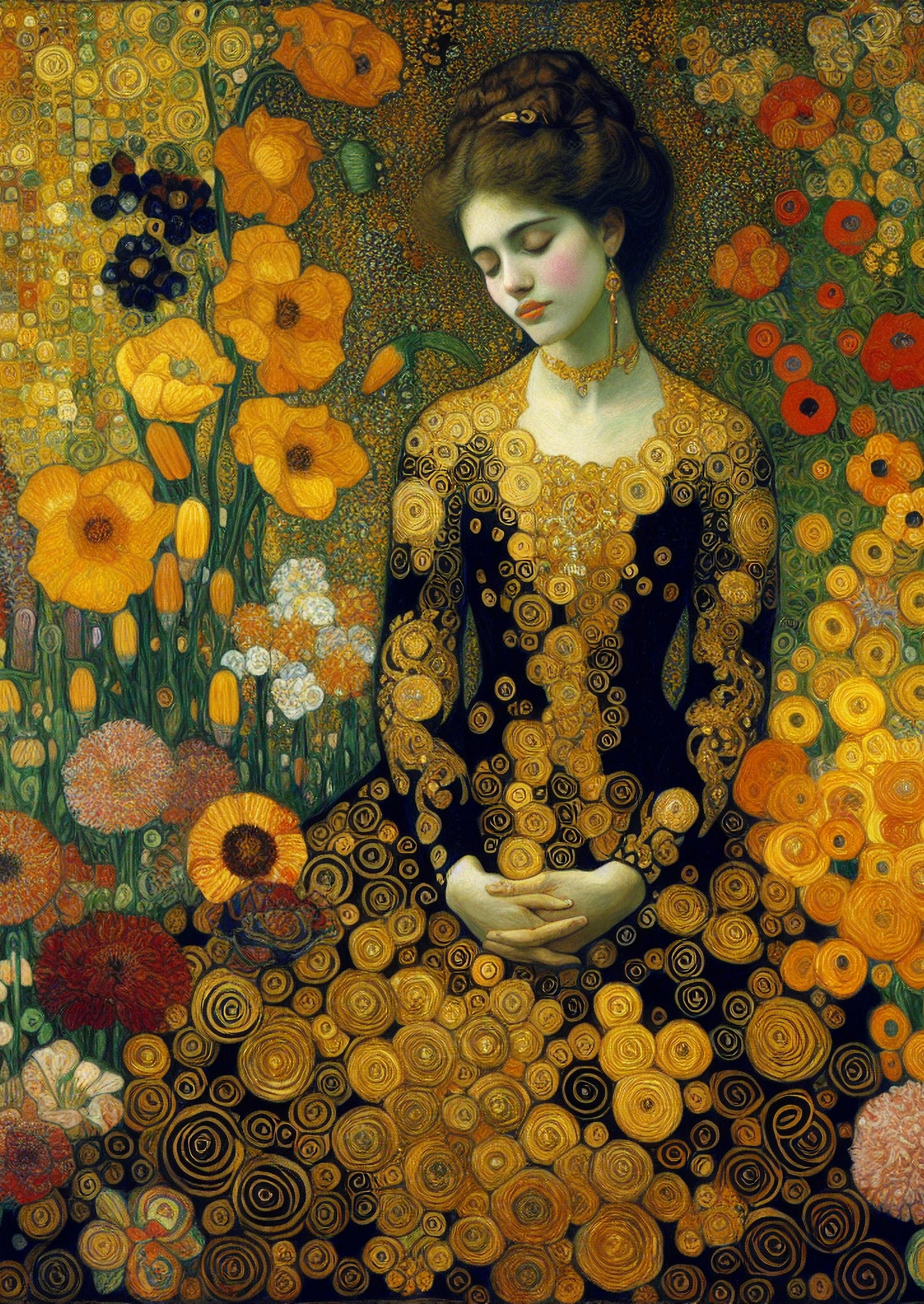 Bathed in Gold - 23.4" x 33.1" A1 Size Decoupage Paper - Mint by Michelle