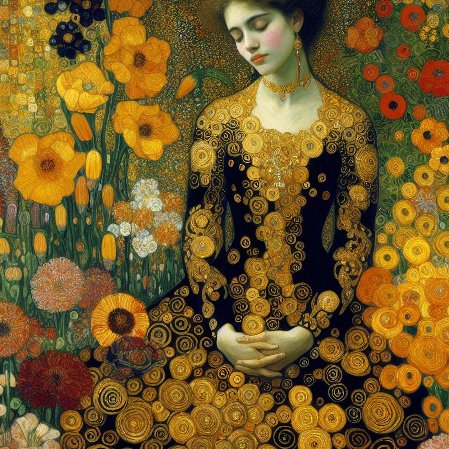 Bathed in Gold - 23.4" x 33.1" A1 Size Decoupage Paper - Mint by Michelle