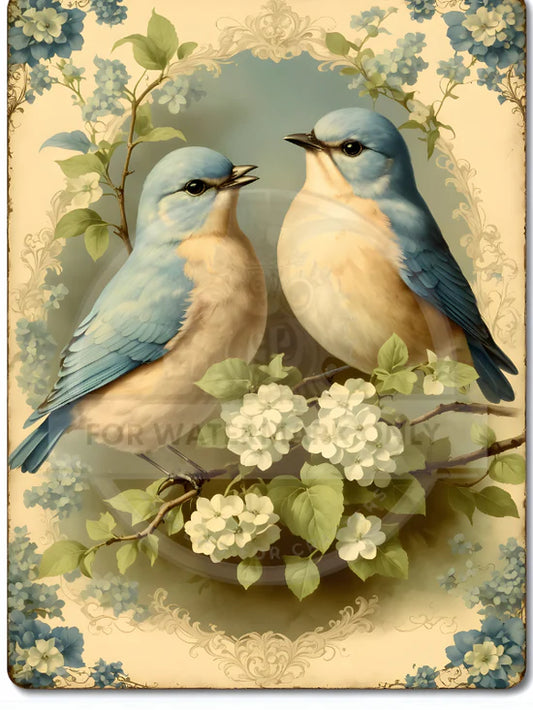Blue Bird Waltz Decoupage Rice Paper (DC711)