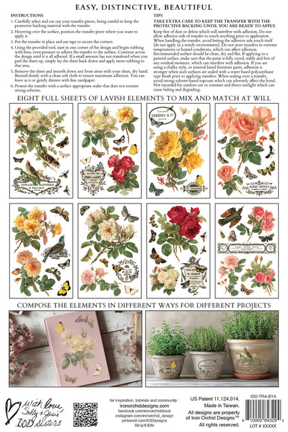 By Any Other Name IOD 8x12 Transfer (8 Sheets)