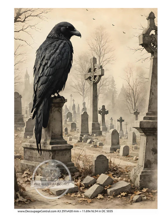 A3 Cemetery Sentinel Decoupage Rice Paper (DC5035)