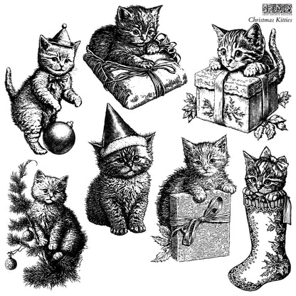 Locker61 Stamping Materials Christmas Kitties 12x12 IOD Stamp (1 sheet) *RETIRED*