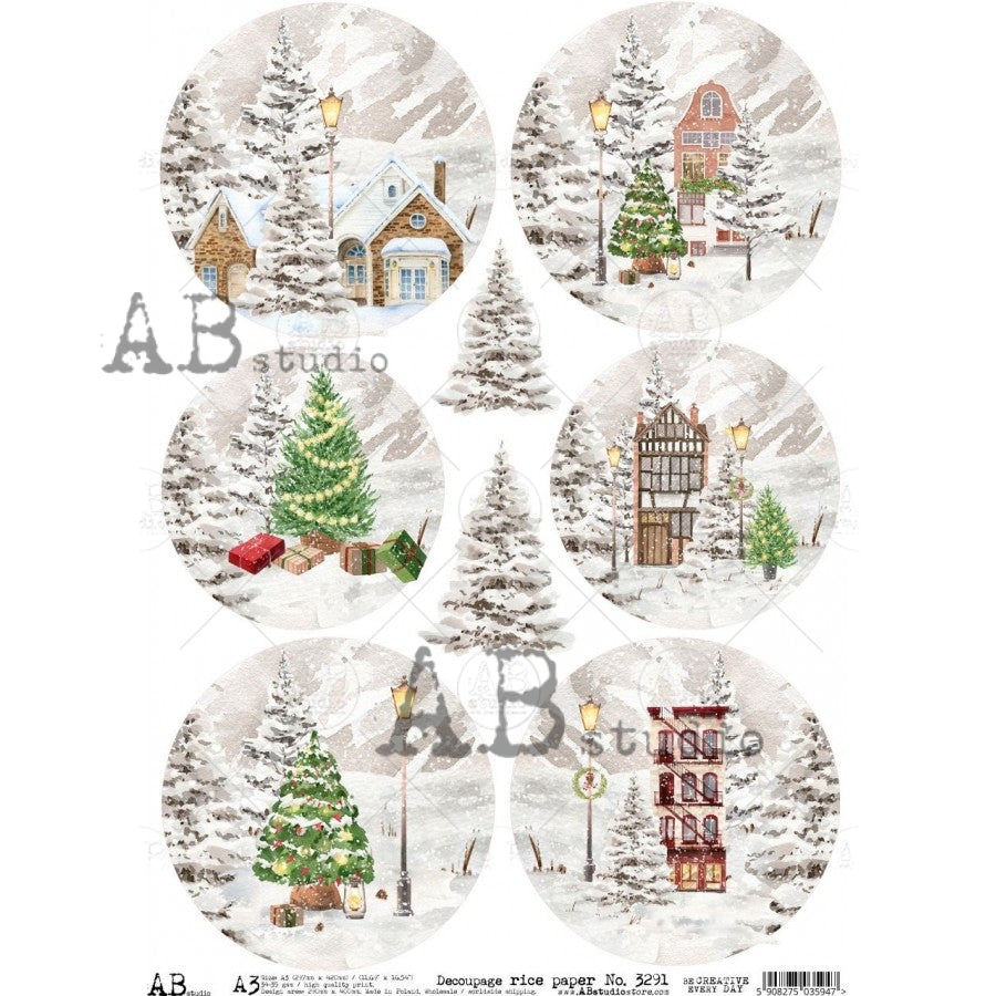 A3 Winter Village Ornaments (AB Studio No3291)