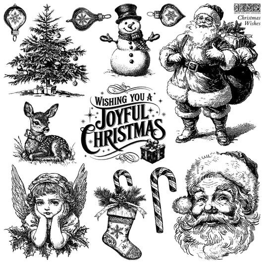 Christmas Wishes 12x12 IOD Stamp (1 sheet)
