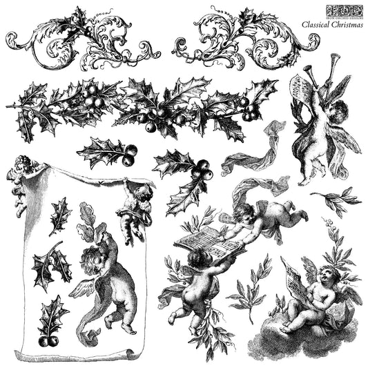 Classical Christmas 12x12 IOD Stamp (1 Sheet)