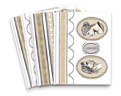 Classical Cameo IOD Paint Inlay designed by Annie Sloan 12"x 16" (8 sheets)