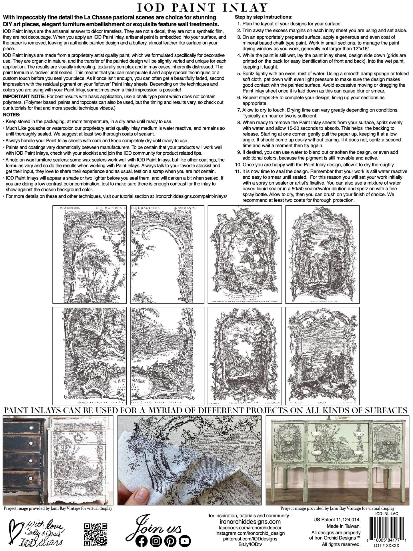 La Chasse IOD Paint Inlay 12x16 (8 Sheets)