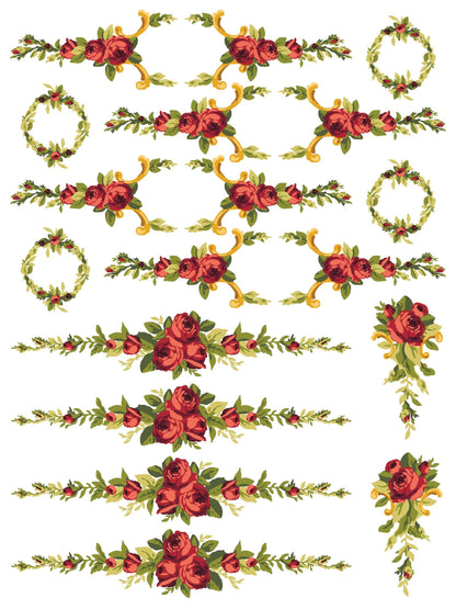 Petite Fleur Red IOD Paint Inlay 12x16 (4 Sheets)