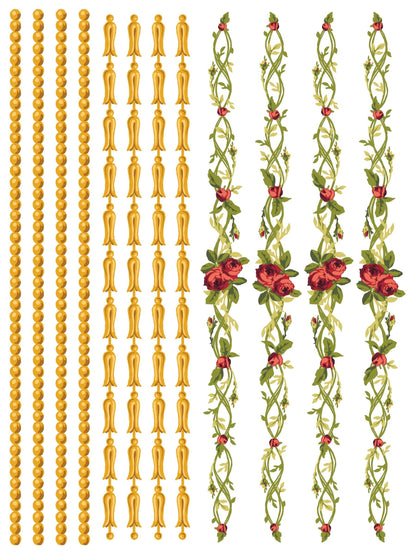 Petite Fleur Red IOD Paint Inlay 12x16 (4 Sheets)