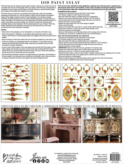 Petite Fleur Red IOD Paint Inlay 12x16 (4 Sheets)
