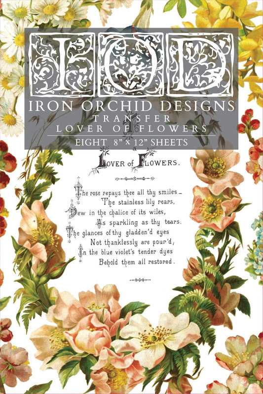 Lover of Flowers IOD Transfer 8x12 Pad (8 sheets)