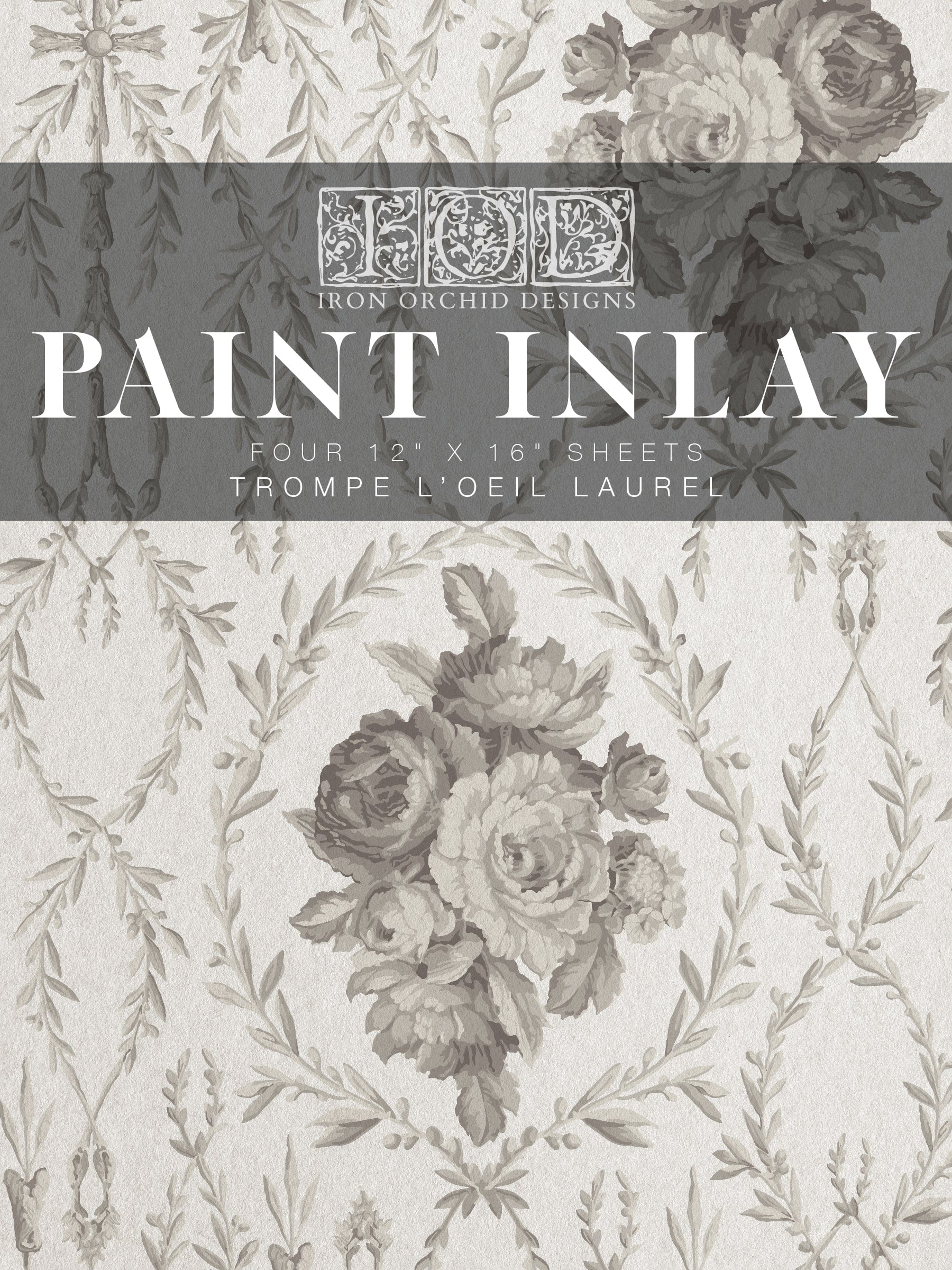 IOD Paint Inlay Trompe L'Oeil Laurel IOD Paint Inlay 12x16 (4 Sheets)