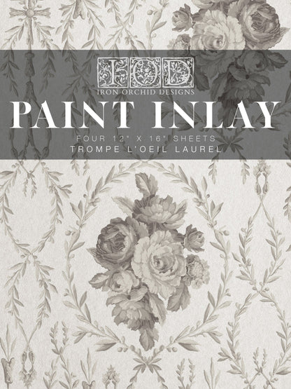 IOD Paint Inlay Trompe L'Oeil Laurel IOD Paint Inlay 12x16 (4 Sheets)