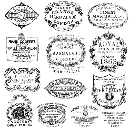 Crockery 12x12 Decor Stamp (1 Sheet)
