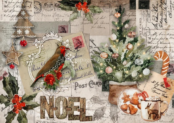 A4 Decoupage Queen Postcard Collage Rice Paper