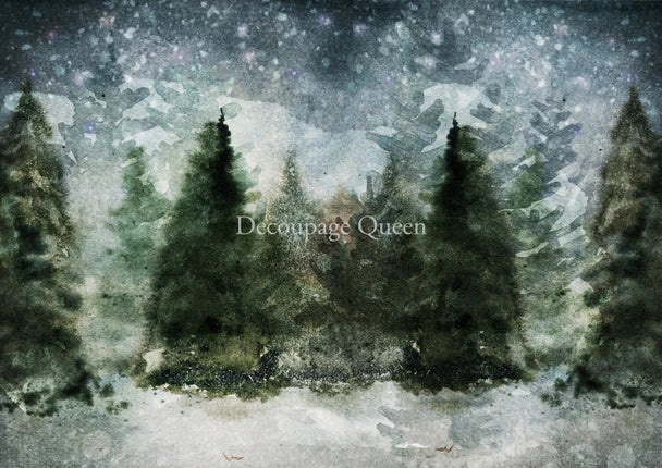 A4 Decoupage Queen Winter Trees Vellum Paper