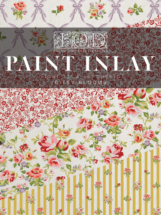 Ditsy Blooms IOD Paint Inlay 12x16 (8 Sheets)