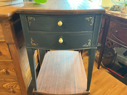 Pair of reimagined vintage mahogany side tables