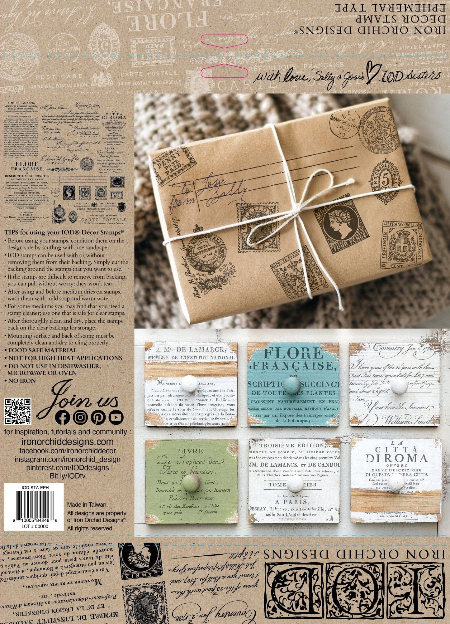 Ephemeral Type 12x12 IOD Stamp (1 Sheet)