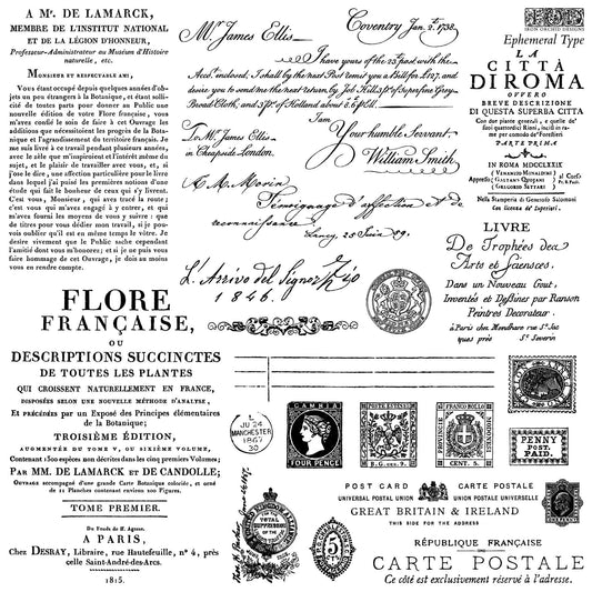 Ephemeral Type 12x12 IOD Stamp (1 Sheet)