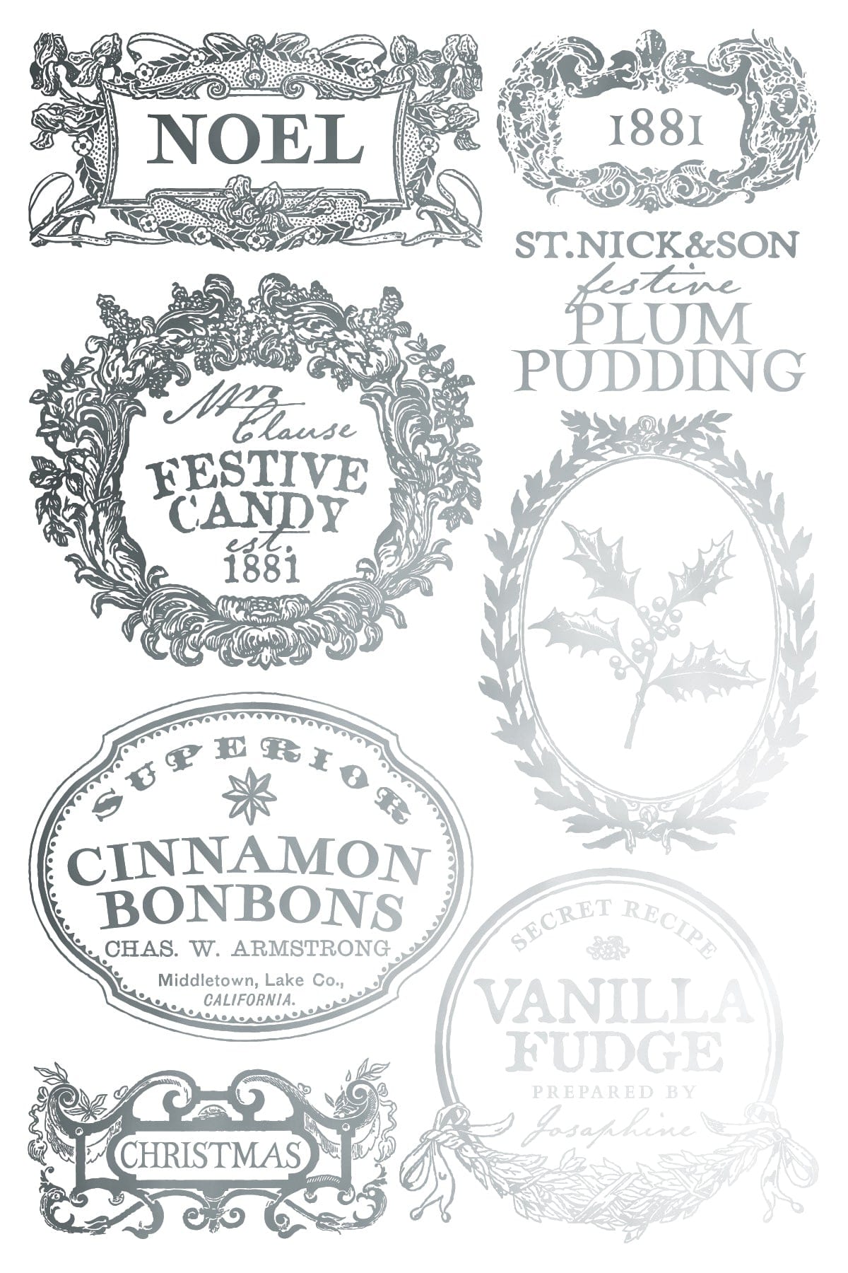 Locker61 Transfers Figgy & Flourish IOD Transfer 8x12 Pad (8 sheets)