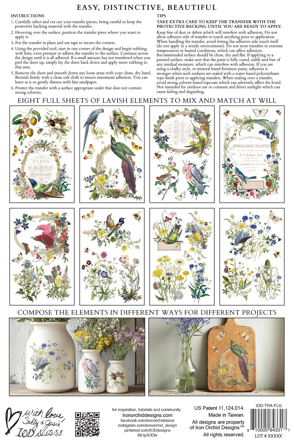 Flora Greca IOD 8x12 Transfer (8 Sheets)