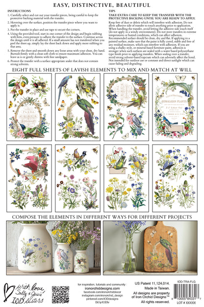 Flora Greca IOD 8x12 Transfer (8 Sheets)