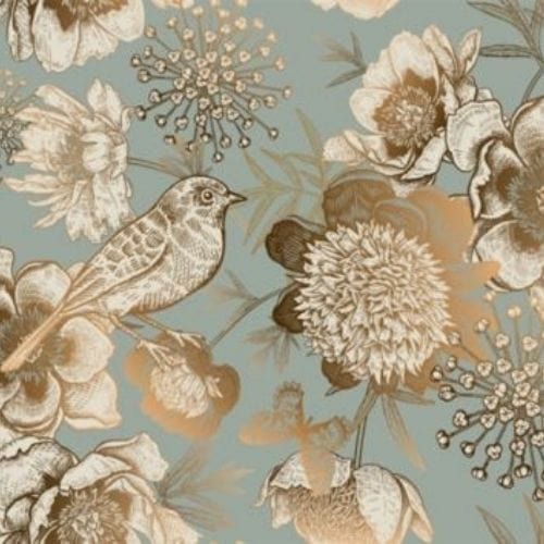 Foil Bird - 11.7" x 16.5" A3 Size Decoupage Paper - Mint by Michelle