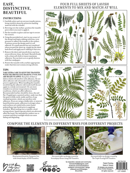 Fronds Botanical IOD Transfer 12x16 (4 Sheets)