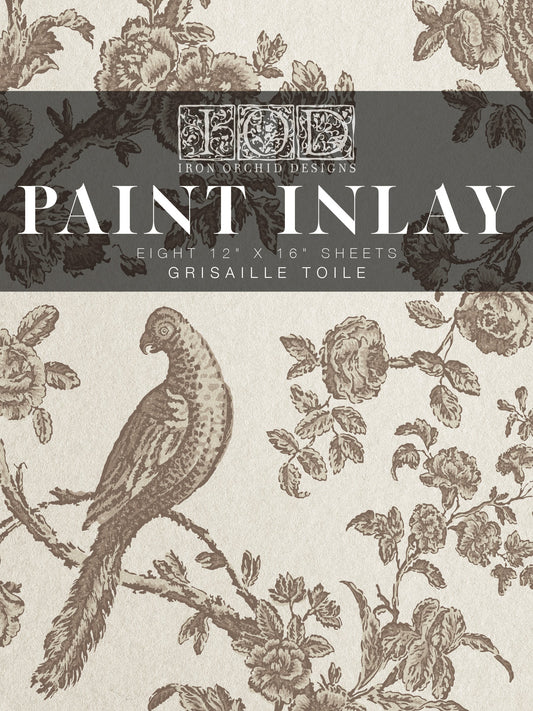 Grisaille Toile IOD Paint Inlay 12x16 (8 Sheets)