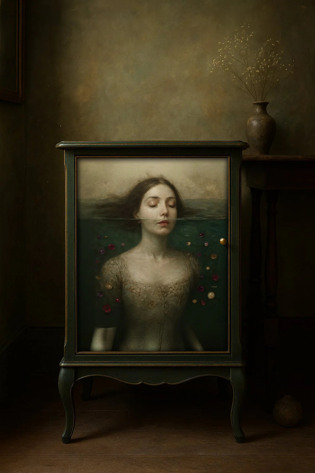 Head Above Water - 23x33 Large A1 Size Decoupage Paper - Mint by Michelle