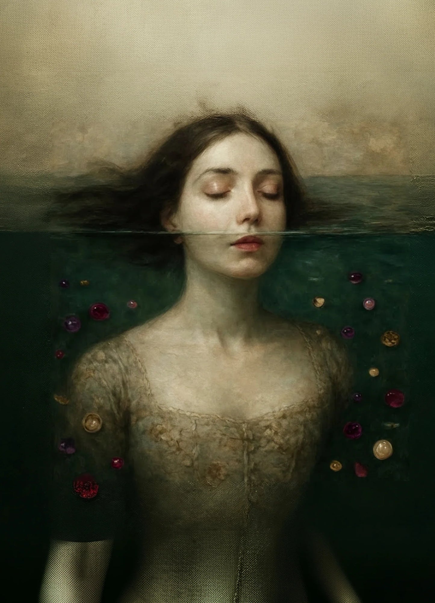 Head Above Water - 11.7 x 16.5 A3 Size Decoupage Paper - Mint by Michelle