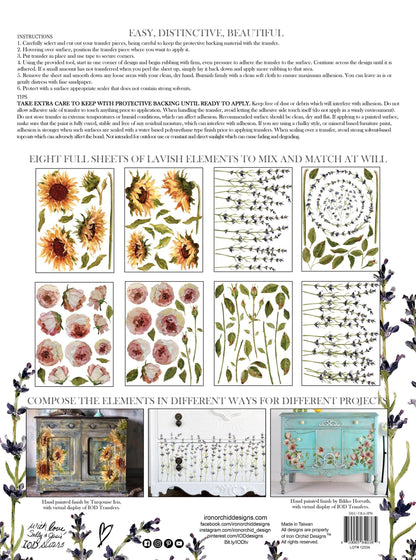 Painterly Florals IOD Transfer 12x16 Pad (8 sheets)
