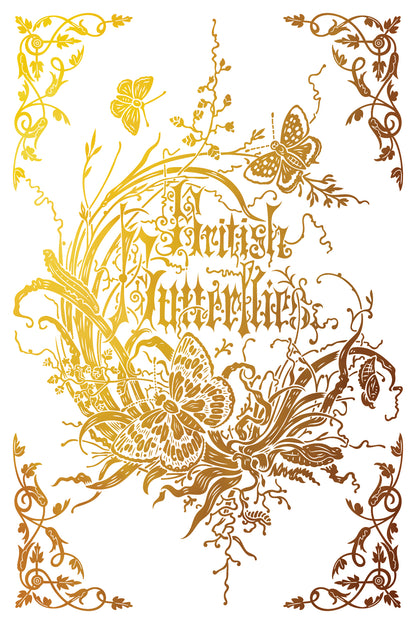 IOD Athenaeum Foil Transfer | 8"x12" Gold & Silver Gilded Decor Transfer by Iron Orchid Designs | Vintage Literary & Botanical Designs