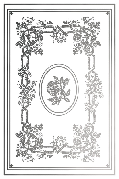 IOD Athenaeum Foil Transfer | 8"x12" Gold & Silver Gilded Decor Transfer by Iron Orchid Designs | Vintage Literary & Botanical Designs