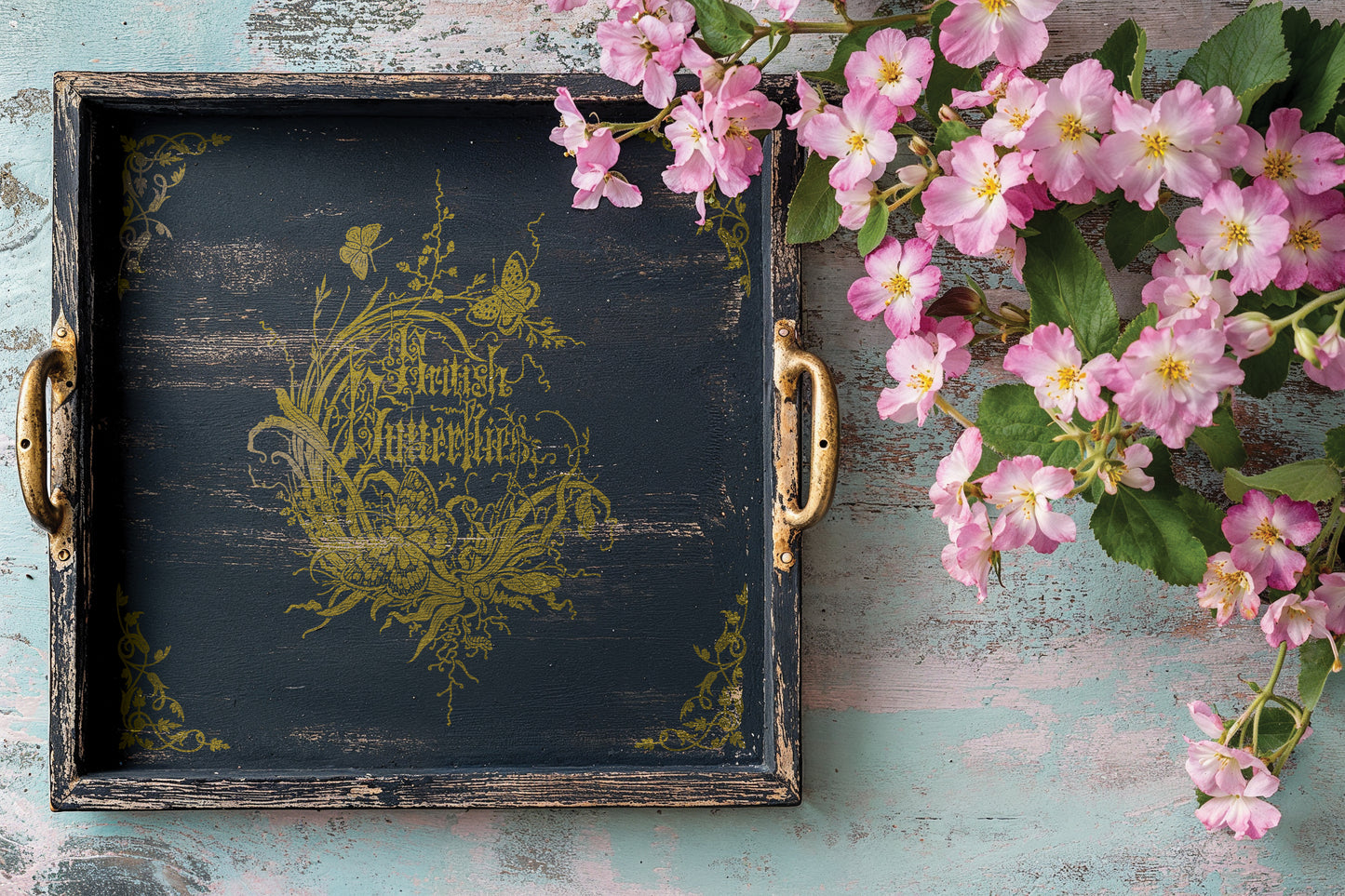 IOD Athenaeum Foil Transfer | 8"x12" Gold & Silver Gilded Decor Transfer by Iron Orchid Designs | Vintage Literary & Botanical Designs