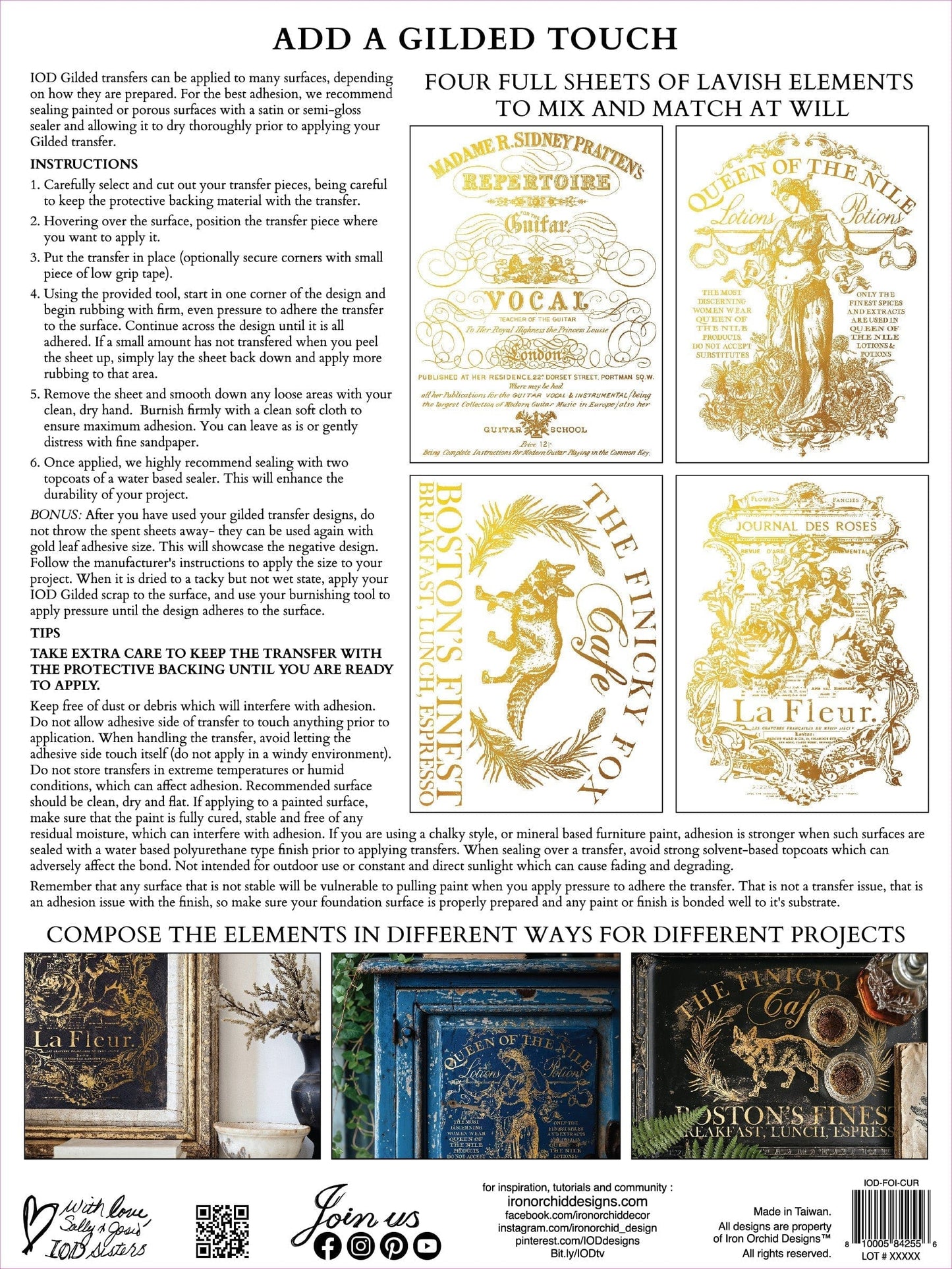 IOD Transfers Curated Signage IOD Transfer 12x16 Pad (4 sheets)